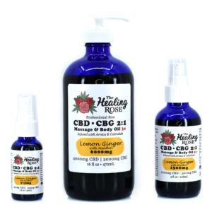 Lemon Ginger CBD CBG Massage & Body Oil | 3x